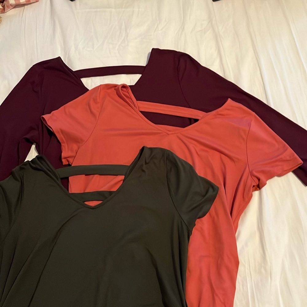 Three full moon, maternity shirts, size extra large